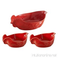 Revol Red Porcelain 3 Piece Chicken Roaster Baking Dish Set - B01H2DXEEG